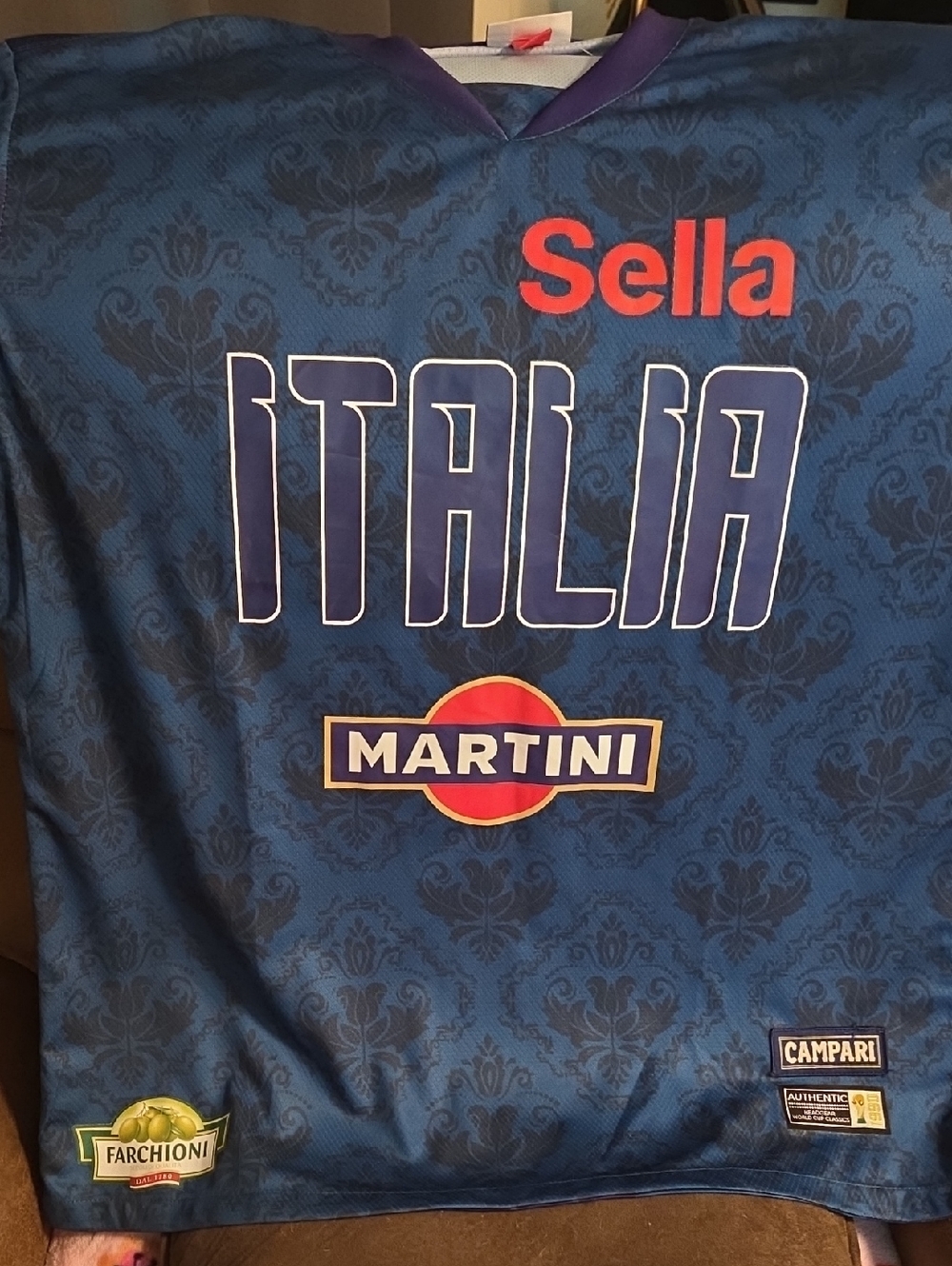 Authentic Headgear World Cup ClassITALIA Martini Sella Logo Soccer Jersey - Blue